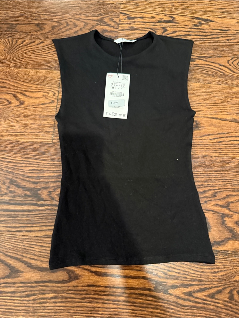 Zara Black Sleeveless Crewneck Tank Top